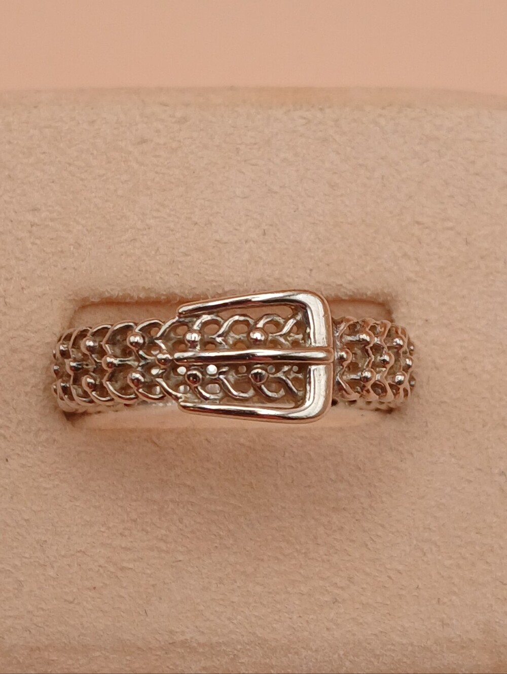 Silver Belt Buckle Marked 925 Size 11 Ring